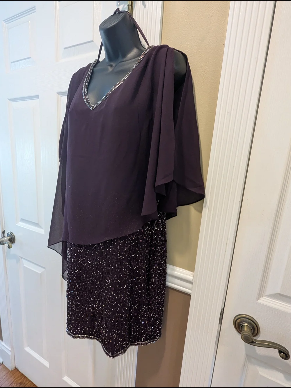 J Kara Plum Embellished Midi Dress - Picture 2 of 5